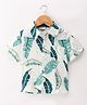 CrayonFlakes Rayon Half Sleeves Leaves  Printed Shirt - Off White