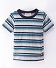 CrayonFlakes Half Sleeves Striped Tee - Grey