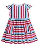 Funshine Cap Sleeves Candy Striped Dress - Multi Colour