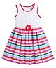 Funshine Sleevless Lace Embellished Bodice Striped Dress - Multi Colour