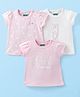 UCB Cotton Knit Half Sleeves T-Shirts with Floral & Bunny   Print Pack of 3 - Pink & White