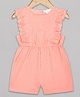 Budding Bees Frill Sleeves Self Design Jumpsuit - Peach