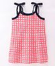 CrayonFlakes Sleeveless Checkered Shoulder Tie Up Dress - Peach