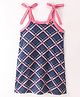 CrayonFlakes Sleeveless Checkered Shoulder Tie Up Dress - Blue
