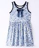 CrayonFlakes Sleeveless Floral Printed Dress - Blue