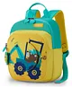 American Tourister Yoodle 3.0 Backpack Vehicle Print Yellow & Green (Age - 18 Months to 3 Years) - 11.4 Inches
