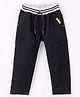 Olio Kids Cotton Knit Full Length Logo  Print Joggers - Black