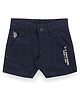 US Polo Assn Cotton Knit Shorts Text Print - Navy Blue