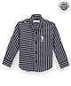 US Polo Assn Cotton Knit Full Sleeves Striped Shirt With Logo Embroidery - Navy Blue