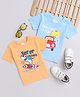 BUMZEE Pack Of 2 Half Sleeves Car & Fish Printed Tees - Sky Blue & Orange