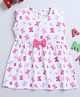BUMZEE Sleeveless Butterfly Printed A Line Dress - White