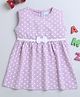 BUMZEE Sleeveless Polka Dots Printed Fit & Flared Dress - Lavender