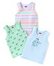 Babyhug 100% Cotton Sleeveless Sando Trees & Animal Print Pack of 3 - Multicolour