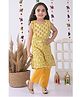 Kinder Kids Sleeveless Floral Motif Printed Kurta With Palazzo - Yellow &  Green