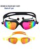 BitFeex Swimming Goggles UV Protection Anti Fog Silicone Strap Perfect Fitting - (Design & Color May Vary) Pack of 1