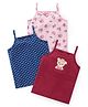 Babyhug 100% Cotton Knit Sleeveless Slips Floral & Bear Print  Pack of 3- Multicolour