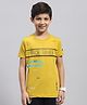 Monte Carlo Half Sleeves Race Games Text Printed Tee - Yellow