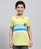 Monte Carlo Half Sleeves Digital Text Printed Tee - Lime Green