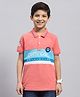 Monte Carlo Half Sleeves Digital Text Printed Tee - Coral