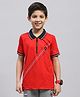 Monte Carlo Half Sleeves Abstract  Printed Tee - Red