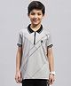 Monte Carlo Half Sleeves Abstract  Printed Tee - Grey