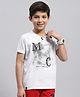 Monte Carlo Half Sleeves Brand Name Printed Tee - White