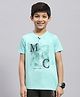 Monte Carlo Half Sleeves Brand Name Printed Tee - Sea Blue