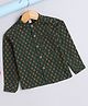 The Magic Wand Full Sleeves Cotton Jaipuri Floral Motif Printed Shirt - Green