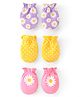 Babyhug 100% Cotton Mittens Floral Print Pack of 3 - Multicolour