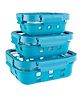 Better Home Borosilicate Glass Containers w/Sleeves 3 pcs Set 370ml 640ml 1050ml Blue
