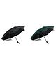 Absorbia Unisex Folding Umbrella - Black/Dark Green (2-Pack) | Rain Protection | Portable & Travel-Friendly
