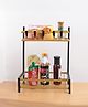 The Better Home Trapezoidal Seasoning Rack | Stackable Kitchen Basket For Storage | Carbon Steel Collapsible Foldable Basket For Fruits And Vegetables | Rust-Resistant (Black Gold - Design 1)