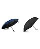 Absorbia 3X & 5X Folding Umbrellas: Navy & Black | Pack of 2 for Rain & Sun | Portable & Travel-Friendly