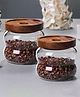 Better Home 2pc Kitchen Container Set | Transparent Jars w/ Wooden Lid | Storage | 340ml Each