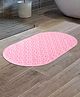 UMAI Oval Bathroom Mat Set - PVC/Non-Slip & Soft, Lightweight for Living Room - Dark Blue, Light Pink - Multi-use!