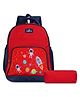 THE CLOWNFISH Mini Explorer Series Printed Polyester 12 Litres Kids Standard Backpack School Bag With Pencil Stationery Pouch Daypack Picnic Bag For Tiny Tots. Age 3-5 Years (Strawberry Red)