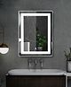 Plantex LED Bathroom Mirror - 3 Tone Sensor, Designer for Living Room/Bedroom - Rectangle Shape (18x24 inch)