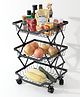 UMAI Collapsible Storage Organizer Baskets | Kitchen Racks for Fruits & Vegetables | Foldable & Practical | Black