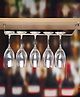 Plantex Stainless Steel Wine Glass Rack/Holder - Upside Down Glass Organizer for Pubs/Kitchen/Bars - L20 x W4.5 Inches