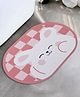 UMAI X SAVYA Home Multipurpose Mat for Kids Bedroom, Play Area, Living Room, Bathroom, Shower | 60 x 40 | Anti-Skid, Cute Pink Bunny Doormat for Girls Bedroom