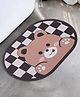 UMAI X SAVYA Home Multipurpose Mat for Kids Bedroom, Play Area, Living Room, Bathroom, Shower | 60 x 40, Brown | Anti-Skid, Teddy Bear Door Mat