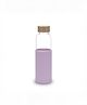 UMAI Borosilicate Glass Water Bottle (550ml) | Silicone Sleeve & Bamboo Lid | Fridge Bottle for Home & Office | Purple