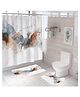 UMAI 7ft Shower Curtain & Bathmats - Anti Slip, Waterproof, Quick Dry - Multicolour Bath Decor Set