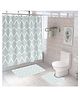 UMAI 7ft Shower Curtain & Bathmat Set I Anti-Slip I Quick Dry I Waterproof I Easy-Slide I Multicolour I Bath Decor