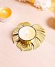 Kuber Industries Small Iron Candle Holder|Diwali Decoration|Leaf Shape|Diya for Candle (Golden)