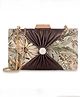 The Clownfish Estella Collection Faux Leather Womens Party Clutch Ladies Wallet Evening Bag With Chain Strap (Bronze)