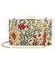 The Clownfish Estella Collection Tapestry Womens Party Clutch Ladies Wallet Evening Bag With Chain Strap (Flax)