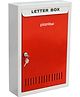 Plantex GI Metal Large Size Letter Box/Mail Box for Home/gate and Wall with Key Lock (Red & Ivory)