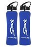 Strauss Spark Stainless-Steel Bottle, Rubber Finish, 750 ml, (Blue), (Pack of 2)