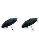 Absorbia Unisex 3X Folding Umbrella - Navy/ Dark Green 2-Pack - Rain/Sun Windproof & Portable!